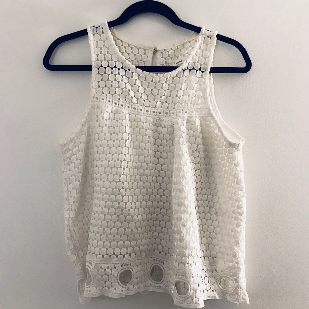 White eyelet blouse